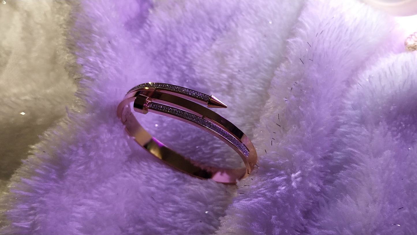 Rose Gold Nail Kada Bracelet
