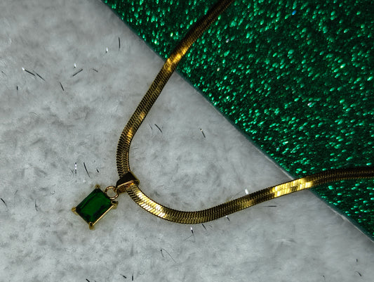 Green Gem with Snake Necklace