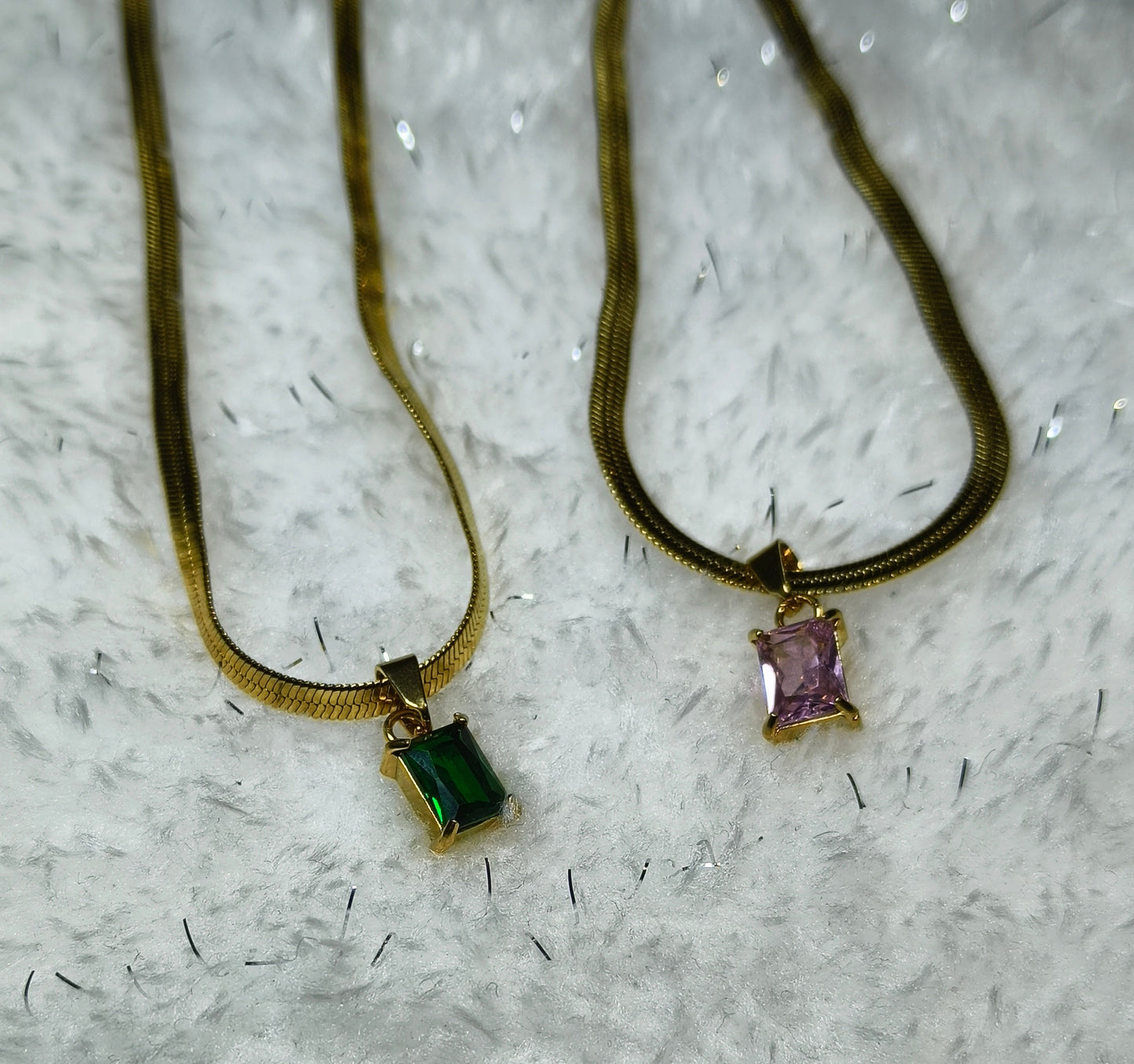 Green Gem with Snake Necklace